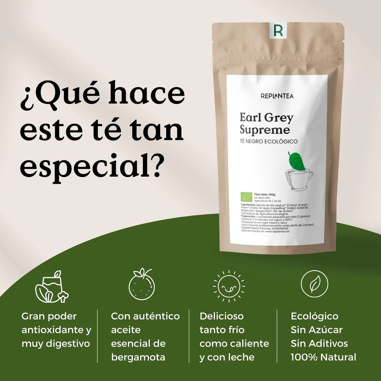Té Negro Earl Grey Supreme Ecológico 100g