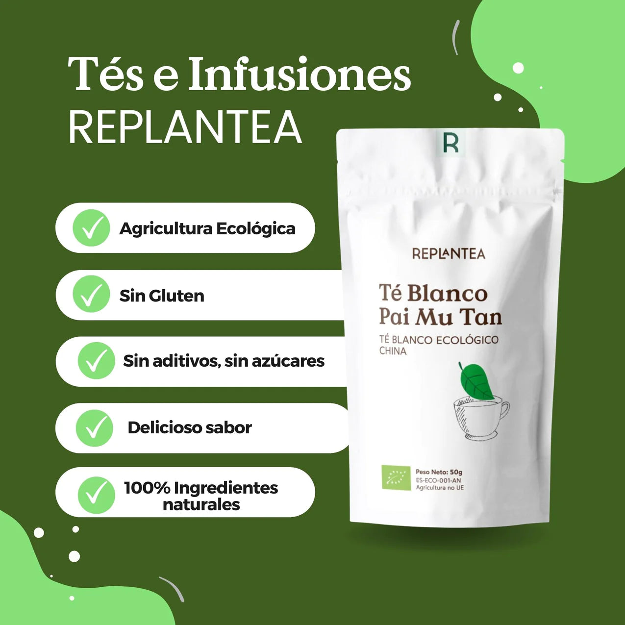 Té Blanco Pai Mu Tan Ecológico 50g