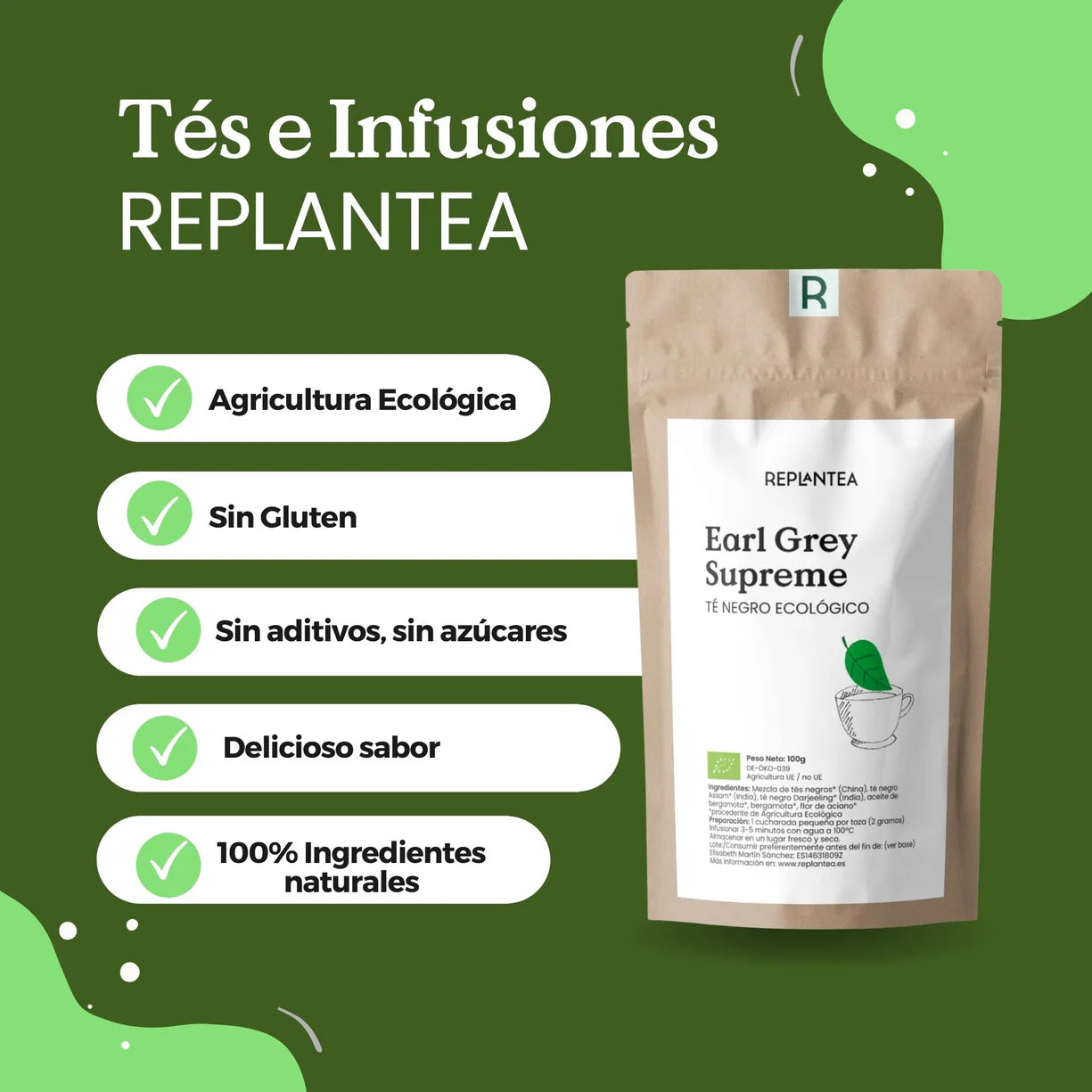 Té Negro Earl Grey Supreme Ecológico 100g