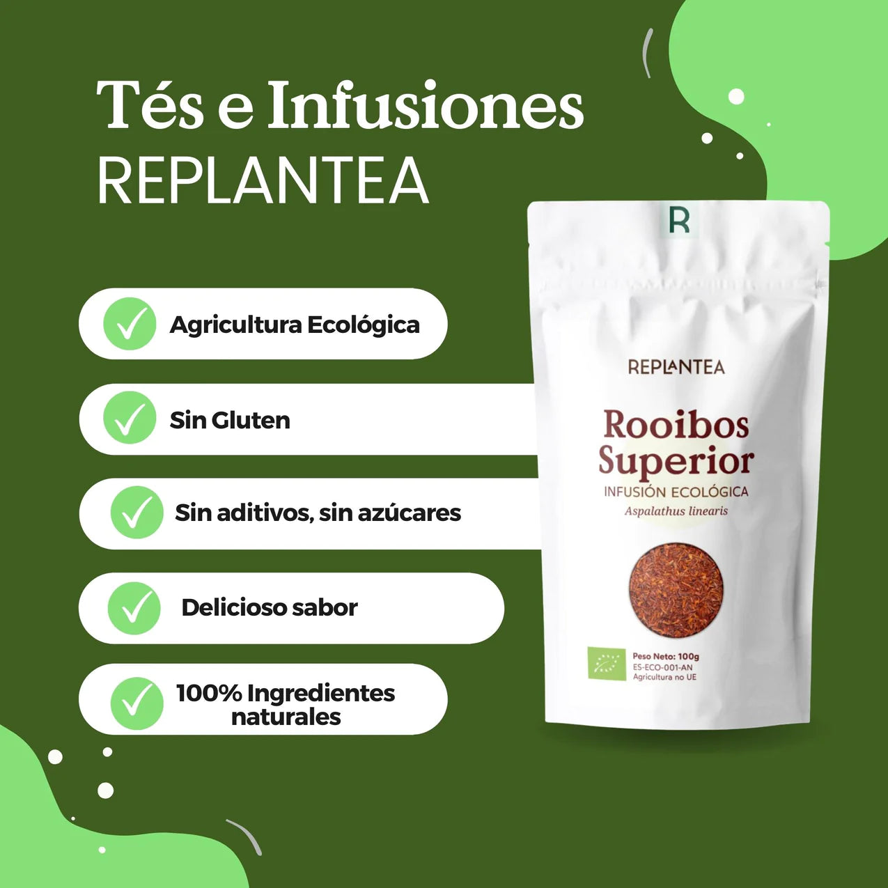 Rooibos Puro Calidad Superior Ecológico 100g