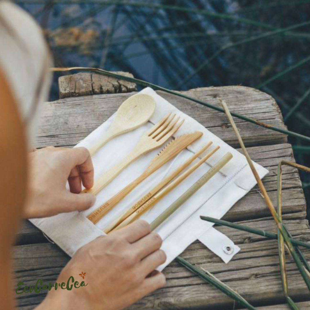 Set de cubiertos de bambú