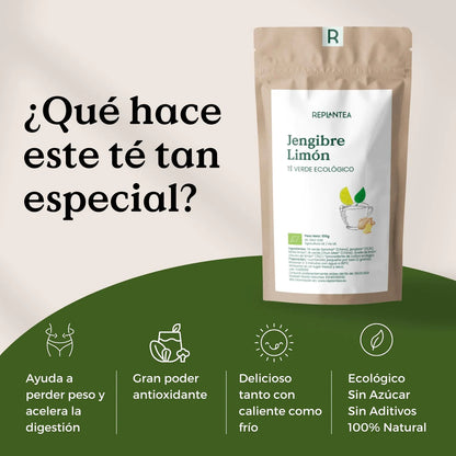 Té Verde con Jengibre y Limón Ecológico 100g