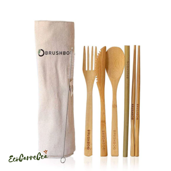 Cubiertos 3 en 1 de Bambu (Cuchara-Cuchillo-Tenedor) Presentacion Cajita –  Kael Importaciones